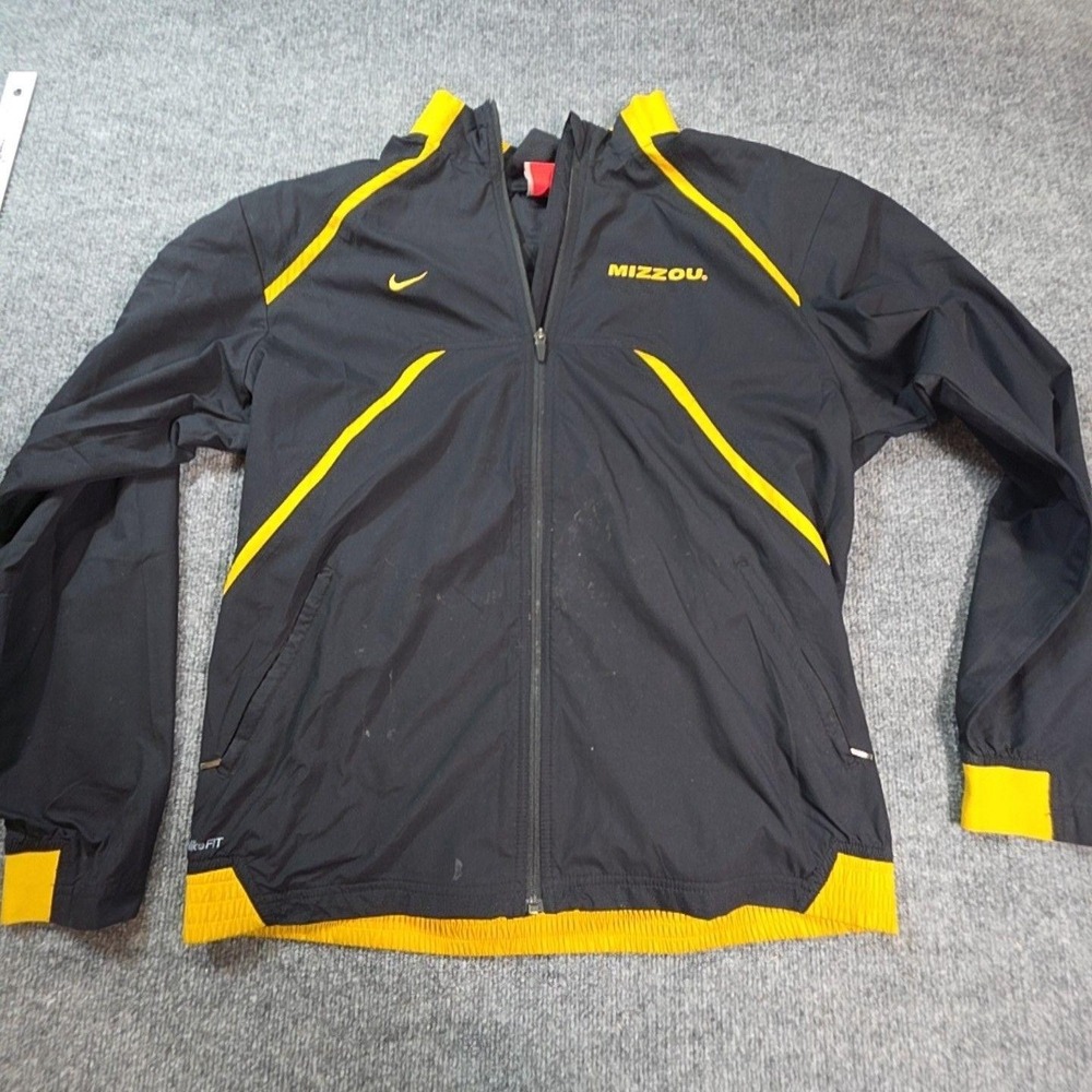 Missouri Tigers Jacket Mens Medium Black NCAA Football Nike FIT STORM Full Zip